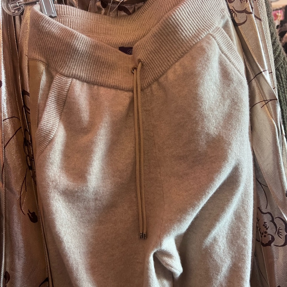 Ralph Lauren Purple Label Tan Cashmere Joggers